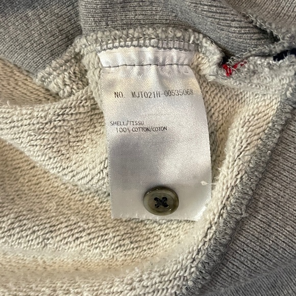 THOM BROWNE GREY COTTON STRIPED CREW NECK SWEATER SIZE 2 - Picture 9 of 15